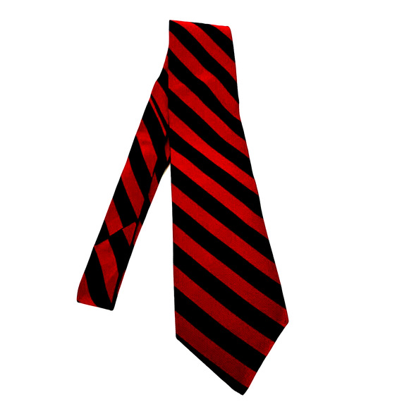 LONDONDERRY REPP RED & NAVY 100% SILK MEN'S TIE FROM & MADE IN LONDON - Picture 1 of 5